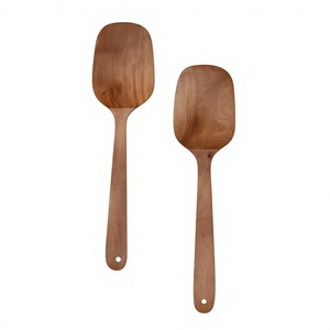 Espátula de madera de neem 100% natural de primera calidad – Espátula de cocina y mezcla con mango largo, ecológica y segura para alimentos - Product Image 1