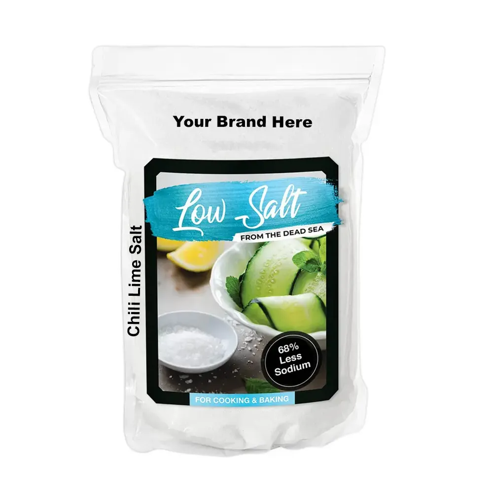 Private Label Benutzer definiertes Logo Extra feine Chili-Limettensalz-ausgeglichene Mischung Reduziertes Natrium für gesundheits bewusste Rezepte Made in USA