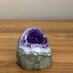 Mini Amethyst <b>Cluster</b> Geode Mineral Specimen Handmade Sandblasted Feng Shui Home Decoration - Product Image 5