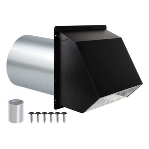 Ventilador de Pared de 6 Pulgadas con Pantalla y Amortiguador, Ventilador de Extracción de Aire para Secadora Exterior, Ventilación de Pared para el Hogar, Acero Galvanizado - Product Image 1