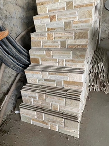 Ladrillo de piedra de pared para decoración del hogar, piedra fina autoadhesiva de rayas, chapa de pizarra, de la mejor calidad, venta al por mayor