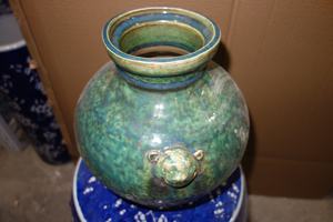 प्राचीन हरा सिरेमिक वाबी सबी फूलदान अटलांटिस वियतनाम मिट्टी के बर्तन फूलदान - Product Image 5