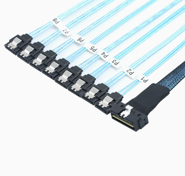 PCIe SlimSAS LP Low Profile SFF-8654 8I 74P to 8 SATA Cable