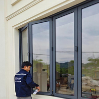 WFkimberly Ventana abatible de doble acristalamiento deslizante moderna hecha a medida, insonorizada, resistente a huracanes con estilo abierto