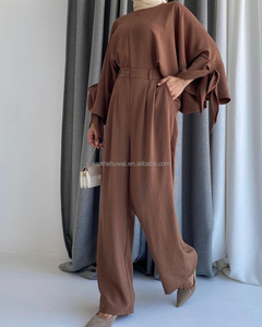 ชุดมุสลิมหญิงแบบ 2 ชิ้น สำหรับวันอีด ชุดกางเกงสองชิ้นสำหรับผู้หญิงมุสลิม ชุดเข้าเซ็ต - Product Image 3