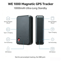 Traceur GPS magnétique intelligent 2G pour flotte d'entreprise WE1000 avec alarme SOS, surveillance vocale, géolocalisation et alerte de survitesse