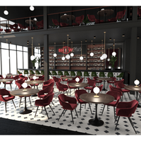 Comptoir Bar Commercial Moderne avec Étagères pour Bouteilles de Vin et Cigares, Présentoir pour Boissons, Table et Chaises pour Restaurant, Salon, Centre Commercial et Hôtel