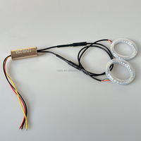 Pièces de véhicule, autres accessoires d'éclairage automobile, 12V 60mm, double couleur, blanc et ambre, anneaux lumineux LED pour voiture, halo ring light