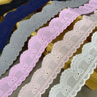 2.8cm dua sisi pola bunga Lolita renda aksesoris rambut Trim 100% kain katun murni untuk bahan Sofa atau pakaian