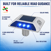 Marqueur de chaussée surélevé à énergie solaire intégré CS-SR-805 5000-8000mcd avec double réflecteur pour la délimitation routière