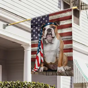 Double Side Printing Custom Dog Flag For Outdoor Yard Home Decoration English Bull Dog Flag