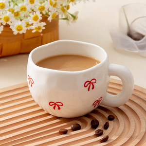 Tasse à café en céramique pour couple coréen, boîte cadeau, mug, tasse en céramique de haute valeur, rêve, nœud - Product Image 1