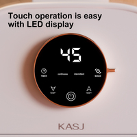 KASJ T6 Masseur de pieds multifonctionnel à chauffage automatique et pulvérisation de pluie, 6 rouleaux de shiatsu motorisés, 500W, double tension