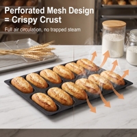 Moule en silicone et fibre de verre réutilisable, 12 cavités, résistant à la chaleur, pour pain long