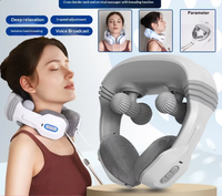 Masseur de cou intelligent avec fonction chauffante, commande vocale IA, rechargeable, modes multiples, appareil de protection du cou pour usage domestique