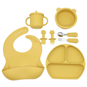 Juego de vajilla ecológica sin BPA para bebés, bonitos cuencos de silicona de grado alimenticio para niños pequeños, plato antideslizante fácil de limpiar, plato para comedor para niños - Product Image 3