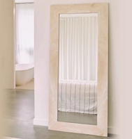 Miroir rectangulaire sur pied en pierre massif sur mesure, miroir mural pleine longueur pour la décoration intérieure de villas et d'hôtels