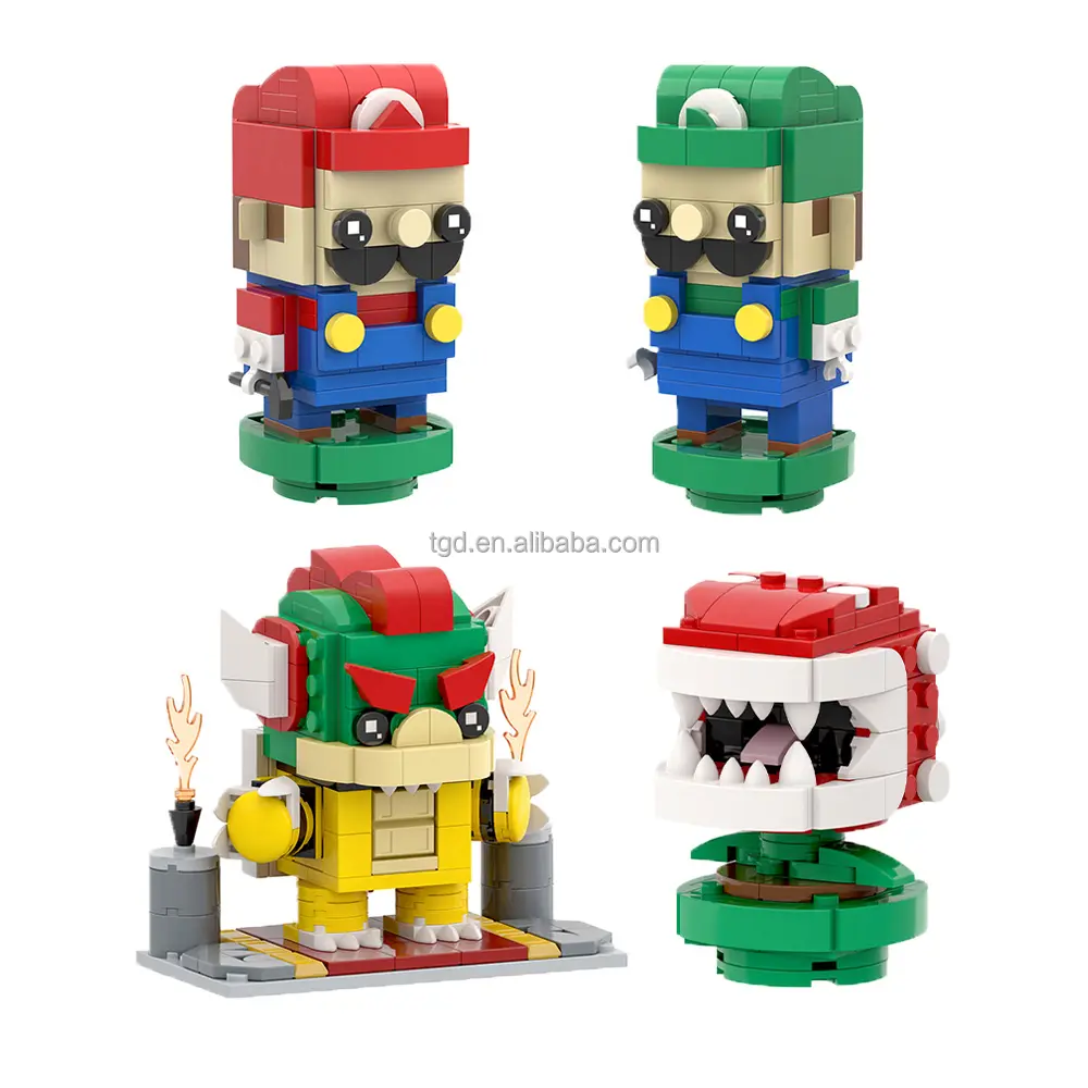Mario set BrickHeadz super Kinopio Wario luigi koopa Building Block Sets educational Toys for kids