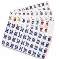 Magnifique ensemble de tuiles de Mahjong patriotiques américaines, 166 pièces, en acrylique gravé à 3 couches, motif Liberté Égale et Feux d'artifice, taille standard