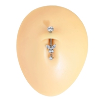 Anneau de nombril papillon en zircon pour fête et plage, bijou de corps en titane F136 et acier inoxydable avec pendentif zircon