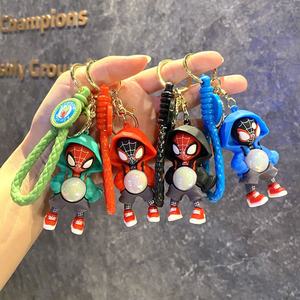 Marvel New Spider-Man Light-Up Hoodie Keychain Car Key <strong>Ring</strong> in PVC Plastic Cartoon Style Perfect Couple Gift - Product Image 2