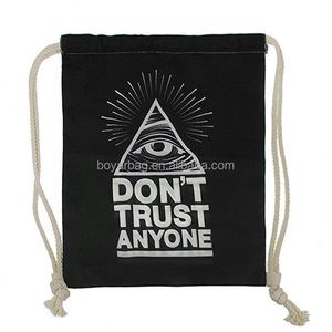 Sac à dos en toile de jute naturelle High King, grand format, écologique, vierge, personnalisable avec cordon de serrage - Product Image 5