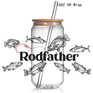 16oz Día <span class=keywords><strong>del</strong></span> <span class=keywords><strong>Padre</strong></span> Libbey Glass Can Wrap Calcomanía Papá Afirmaciones diarias Lata de vidrio Pegatinas de envoltura completa Best Dad Ever UV DTF Wrap Gift - Product Image 2