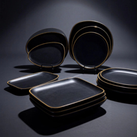 Ensemble de vaisselle en mélamine écologique, assiettes et bols incassables, assiettes à dîner, ensemble de vaisselle