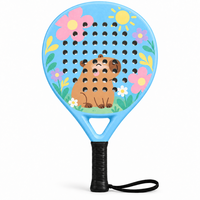 Raquette de padel en fibre de verre durable personnalisée, largeur de cadre 38 mm, noyau en mousse EVA, impression tricolore, adaptée aux amateurs, sac de transport inclus