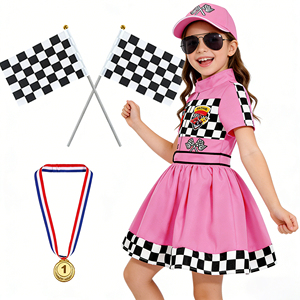 Conjunto <span class=keywords><strong>de</strong></span> Disfraz <span class=keywords><strong>de</strong></span> Piloto <span class=keywords><strong>de</strong></span> Carreras para Niñas, Disfraz Completo <span class=keywords><strong>de</strong></span> Carreras con Sombrero, Gafas y Medalla para Fiestas <span class=keywords><strong>de</strong></span> Halloween, Cumpleaños y Disfraces - Product Image 3