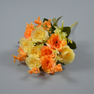 Bouquet di Fiori di Seta, <span class=keywords><strong>Rose</strong></span> Artificiali in Bulk per Vasi, Decorazioni Vintage per Matrimoni e Casa, Bouquet di <span class=keywords><strong>Rose</strong></span> per Sposa e Damigelle - Product Image 1