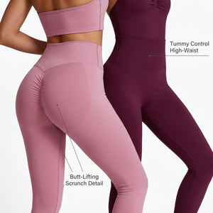 Custom Women's Solid High Elastic Waist Lightweight Activewear 3-Piece <b>Gym</b> <b>Set</b> with Front Logo for Running Yoga Fitness Workout - Product Image 4