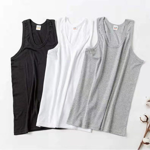 Canotte da uomo personalizzate con logo per allenamento, in cotone grigio, nero, bianco - Canotte da uomo senza maniche - Product Image 2
