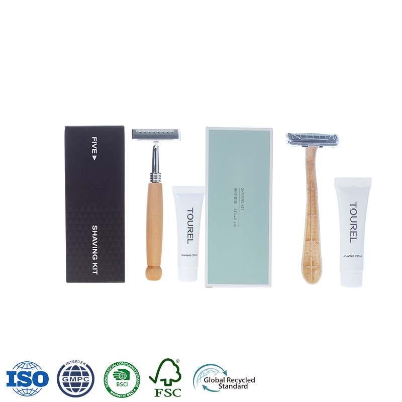 Wholesale Custom Logo Luxury Eco Friendly Bamboo Biodegradable Hotel Accessories Disposable Shaving Kit