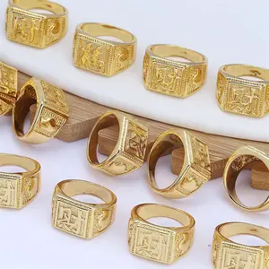 JXX hot sale wholesale price 24k gold plated brass jewellery new fashion men ring jewelry rings man