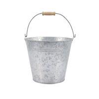 Seau en acier galvanisé personnalisé 5L 10L 15L Jardinières à fleurs en métal pour l'extérieur Décoration de plantes Cheminée Seau à cendres Marinage Gris