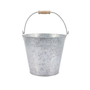 Tùy Chỉnh 5L 10L 15L Thép Mạ Kẽm Xô Hoa Kim Loại Trồng Cho Ngoài Trời Nhà Máy Trang Trí Nội Thất Lò Sưởi Tro Xô Ngâm Màu Xám - Product Image 6