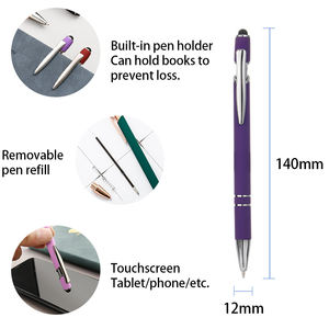 文房具2-in-1ボールペン用高品質ローズゴールドタッチスクリーン多機能メタルスポーツボディプロモーションロゴ - Product Image 4