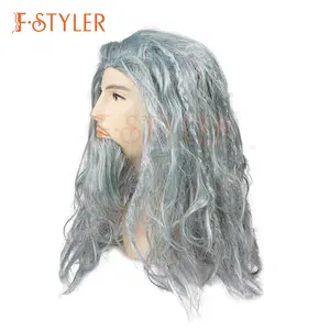 FSTYLER Gandalf Lord Of The Rings Whole Bulk Hot Sale Factory Customize Party Synthetic Halloween Carnival Cosplay Wigs