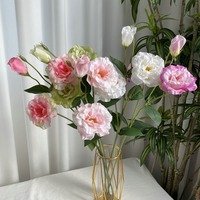 WY92902 Décoration douce à prix abordable, rose orange à 3 têtes pour décoration de mariage, pivoine artificielle de haute qualité