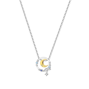 <span class=keywords><strong>Collar</strong></span> con Colgante de Plata 925 Chapado en Oro Rosa de Estilo Lujoso con Piedras de Circonio, Cadena de Eslabones, Diseño Original para Parejas, para Mujer - Product Image 4