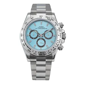 RTS high quality luxury mechanical Ceramic Bezel sapphire glass Panda Chronograph 7750 automatic movement watch men for sale