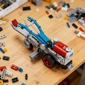 Tracteur rétro à main, blocs de construction pour enfants, modèle de véhicule agricole, <span class=keywords><strong>moissonneuse</strong></span>-<span class=keywords><strong>batteuse</strong></span>, plastique ABS, construction - Product Image 6