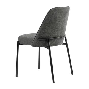 Silla de Comedor Italiana Moderna para Sala de Estar, Tapizada en Tela de Terciopelo <span class=keywords><strong>Gris</strong></span> <span class=keywords><strong>Oscuro</strong></span>, Respaldo y Asiento Acolchados, Patas de Metal, para Uso en Hoteles, Duradera - Product Image 6