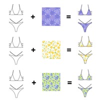 OEM ODM Bikini de Corte Alto Personalizado para Mujer, Traje de Baño con Estampado por Sublimación, Ropa de Playa, Marca Privada, Venta al por Mayor Directa de Fábrica