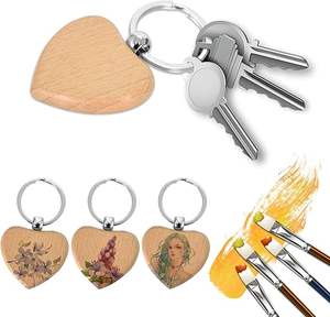 Kits de Manualidades para Niños en Oferta en la UE, Llaveros de Madera con Anillas Separadas para Grabar y Pintar, para Fomentar las Habilidades de Aprendizaje - Product Image 6