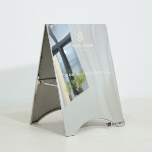 มิเรอร์แซนวิชบอร์ดสแตนเลสบอร์ดโฆษณาทางเท้ากรอบหนึ่งตั้งกลางแจ้งป้ายโฆษณาสำหรับธุรกิจ - Product Image 5