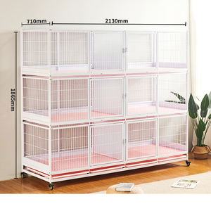 Tekerlekler dayanıklı Metal yapı fabrika fiyat ile en çok satan üç katlı kedi kafesi - Product Image 3