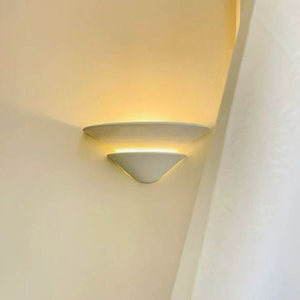 Lampe murale européenne en forme de coquillage, en plâtre blanc, à montage en surface, lumière décorative pour les escaliers et les couloirs - Product Image 3