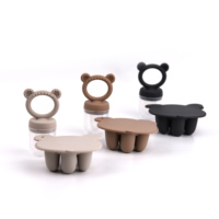 Ours mignon Design bébé fruits mangeoire et mini congélateur plateau à grignoter Combo lait maternel Popsicle moules pour le soulagement du refroidissement